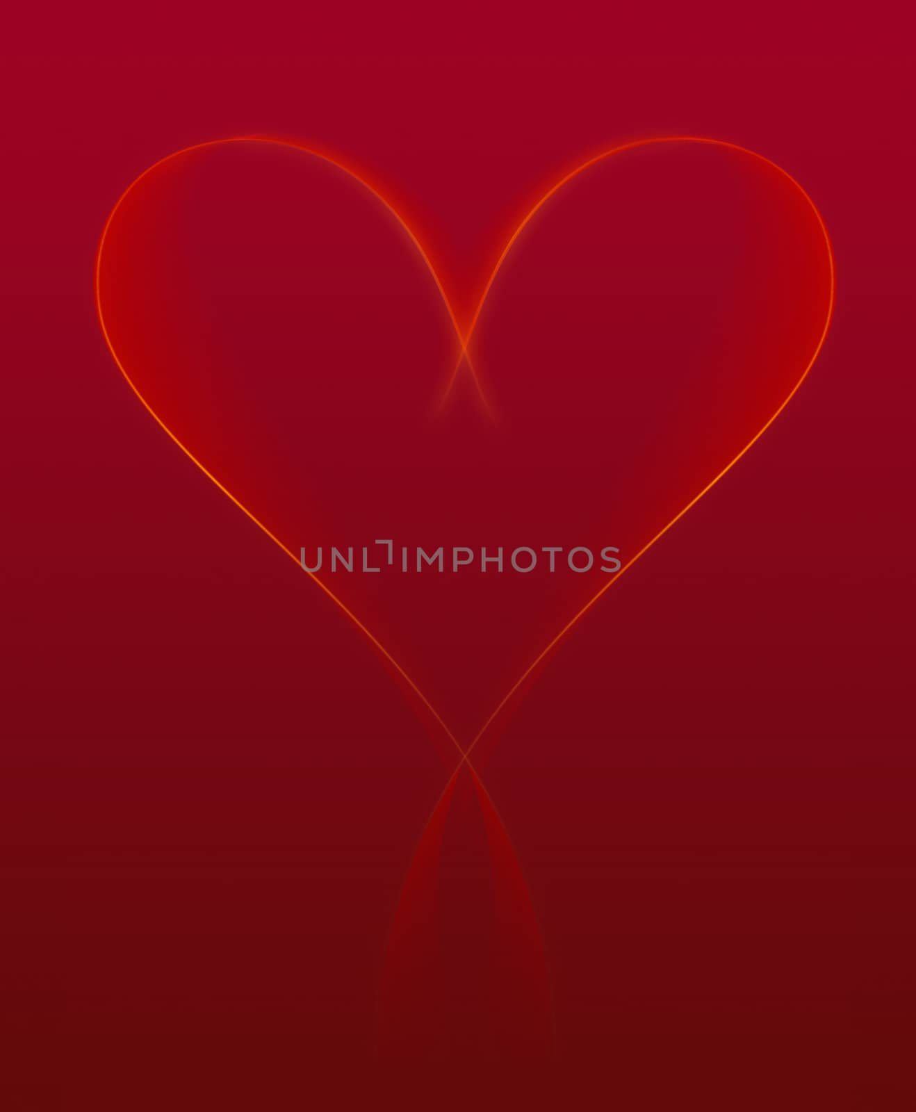 Deep red background with a glowing ribbon of light tracing out the shape of a heart