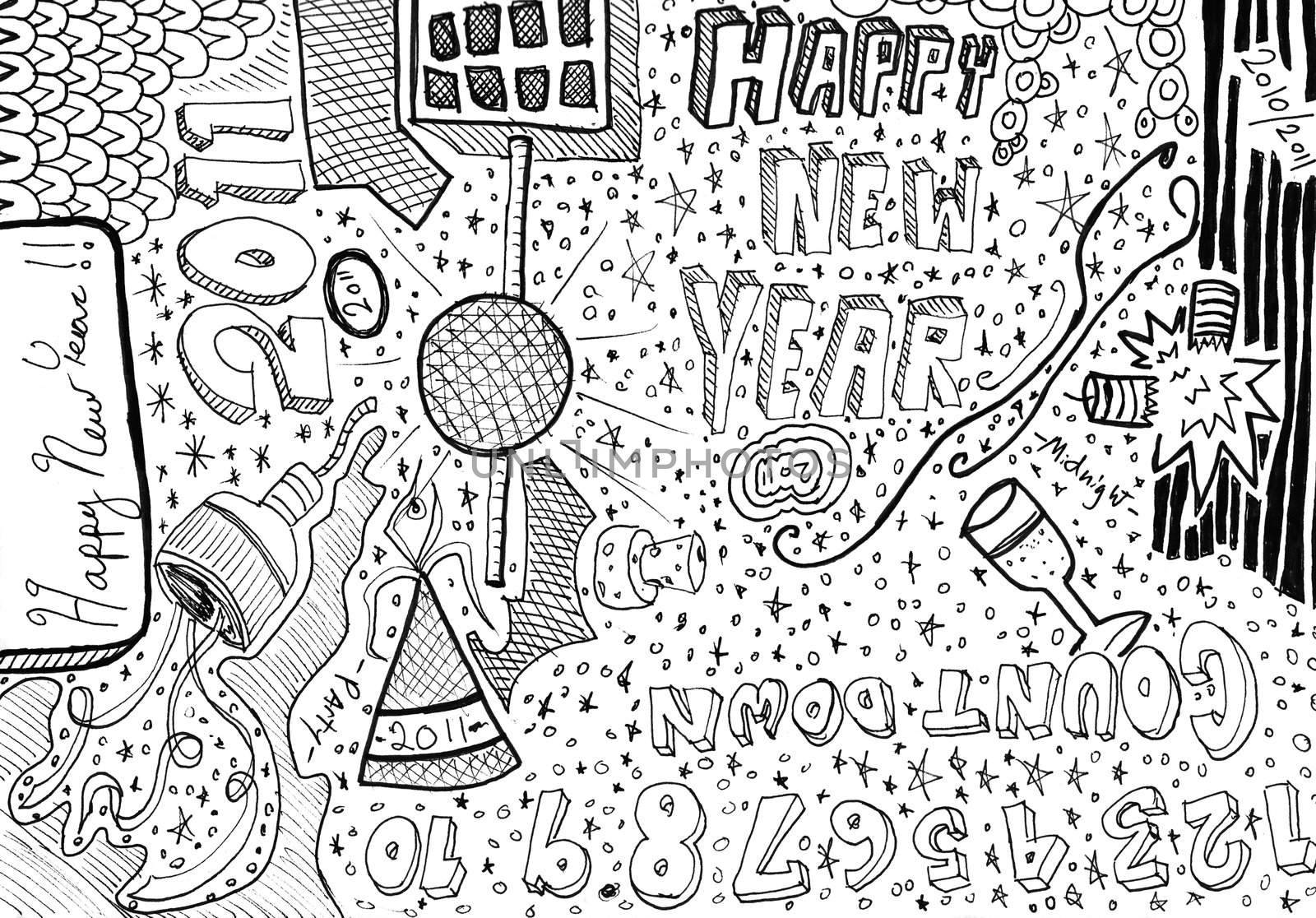 Happy new years doodles by jeremywhat