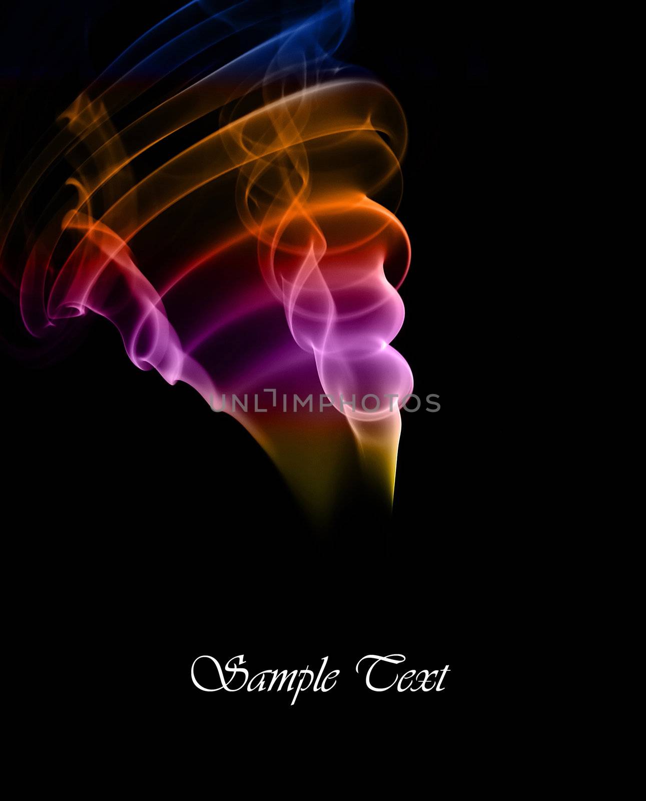 Beautiful abstract colorful image with smoke patterns