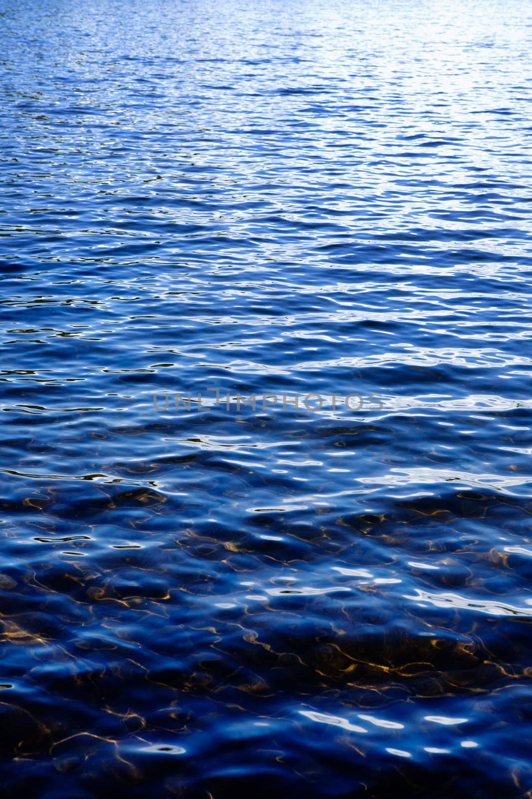A slight water ripple on a lake
