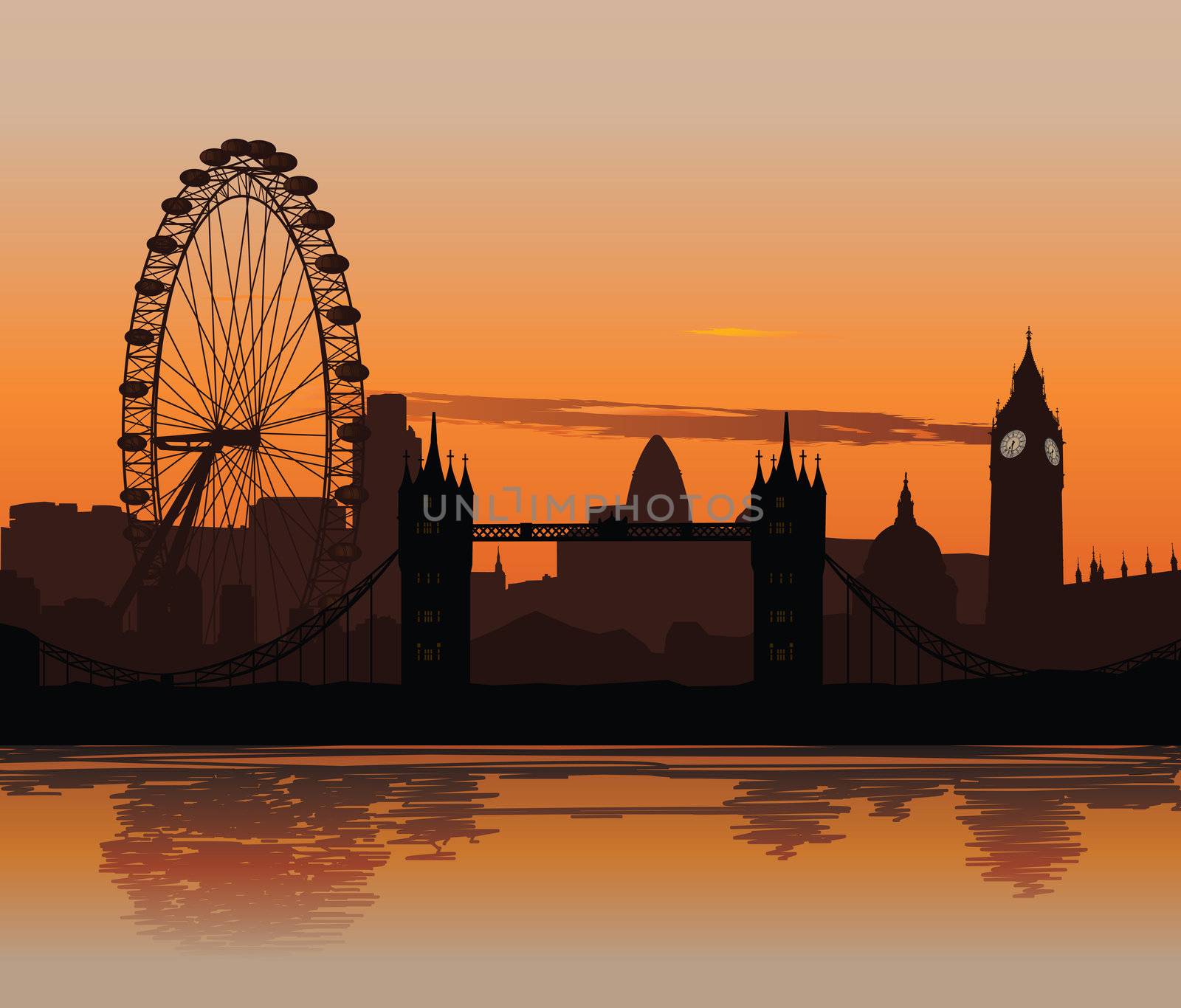 London at sunset by ints