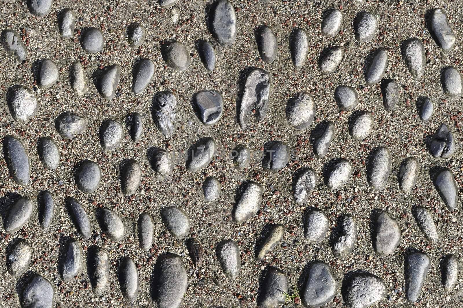 Pebbles and sand ground texture which perfectly overlap