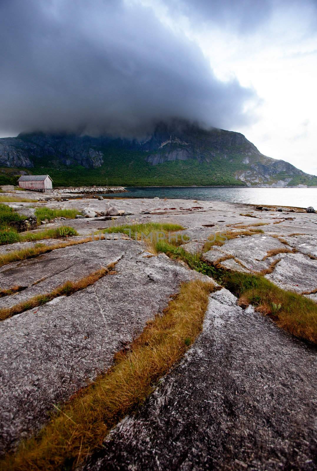 A mountain sea landscape in northern Norway