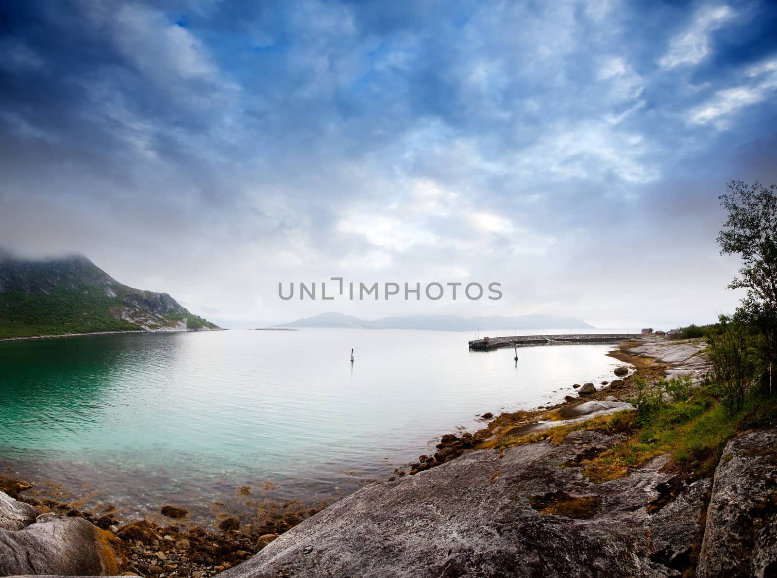 A dramatic landscape on the coast of norway