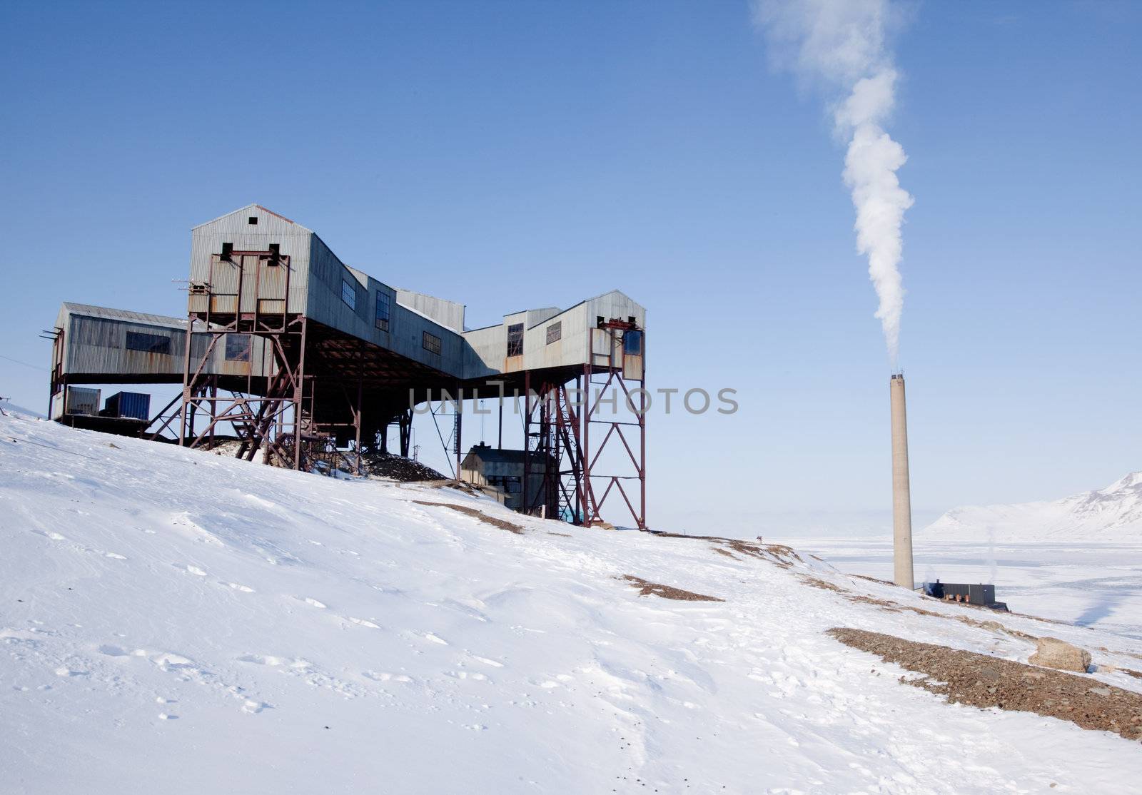 An old mine conveyor belt central, Svalbard, Norway