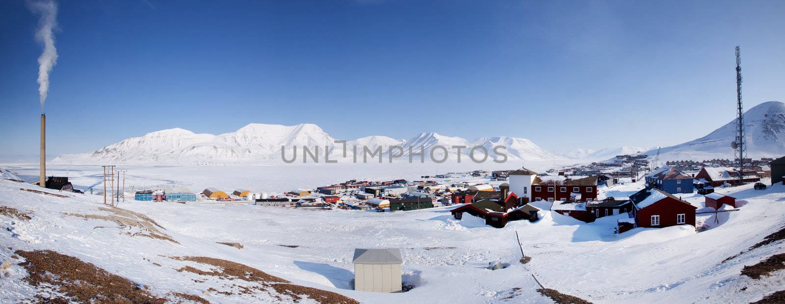Longyearbyen on the island of Spitsbergen, Norway.  The northern most town in the world.