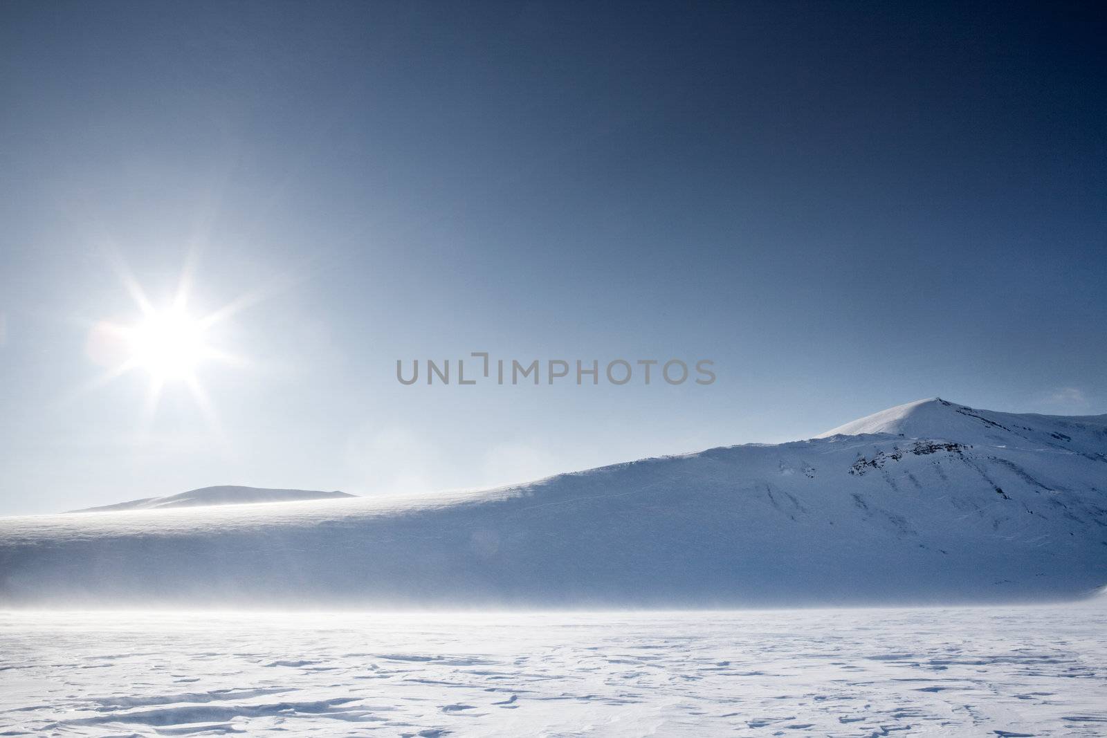 Winter Mountain Landscape by leaf