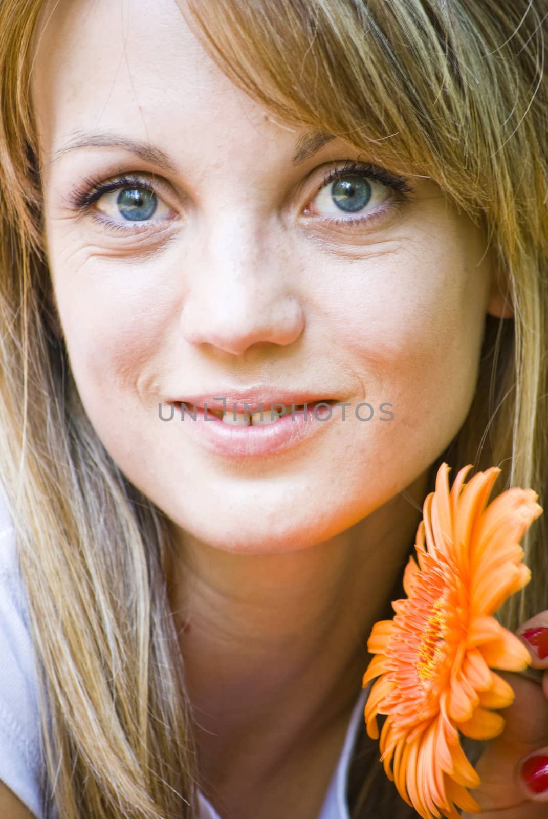 beautiful young woman with flower by Dessie_bg