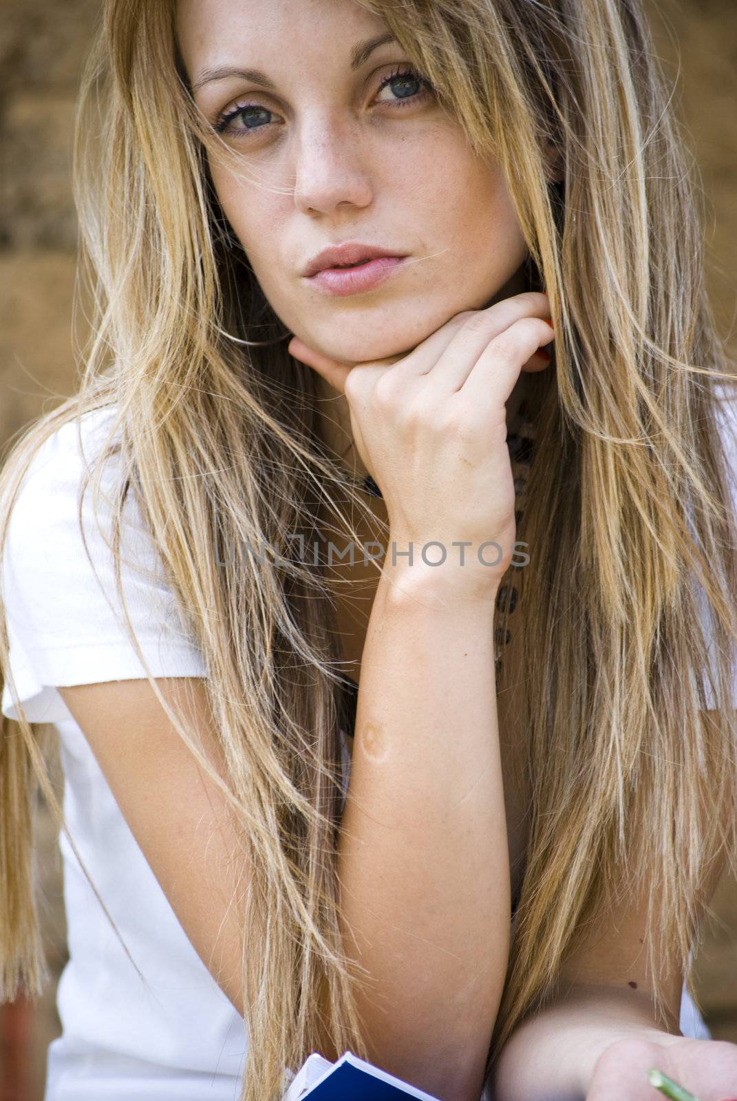 beautiful young woman outdoor portrait