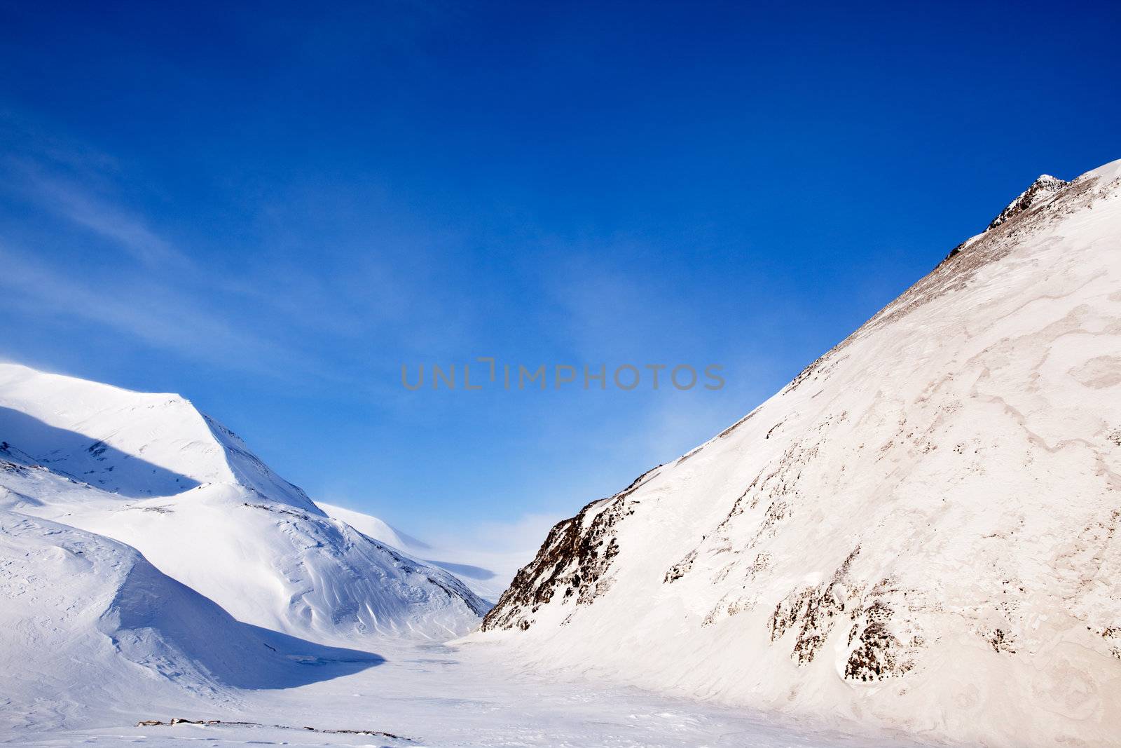 Mountains on the island of Spitsbergen, Svalbard, Norway