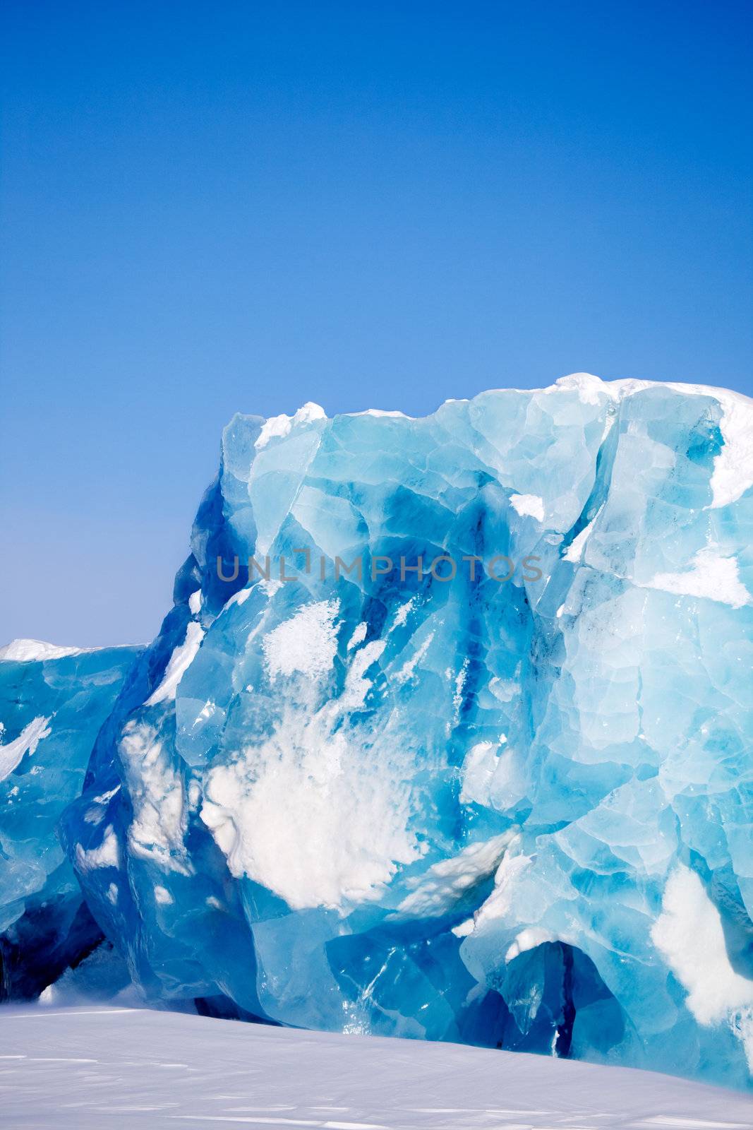 A glacier detail on the island of Spitsbergen, Svalbard, Norway