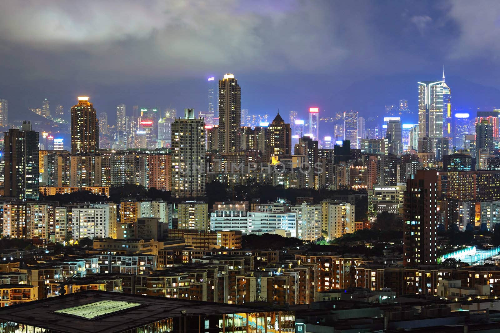 Hong Kong downtown at night