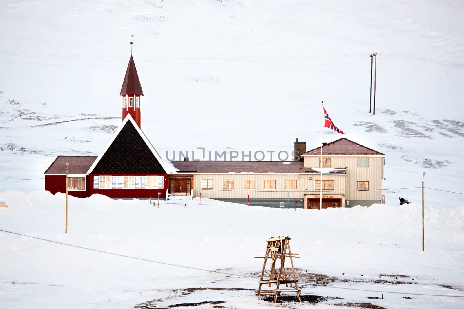The church building in Longyearbyen, on the island of Spitsbergen, Svalbard, Norway