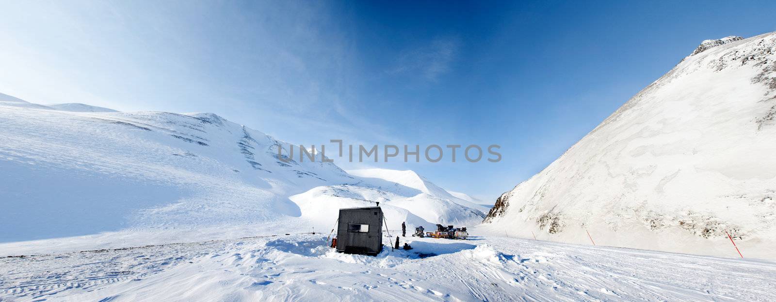 A base camp for a winter expedition - Spitsbergen, Svalbard, Norway