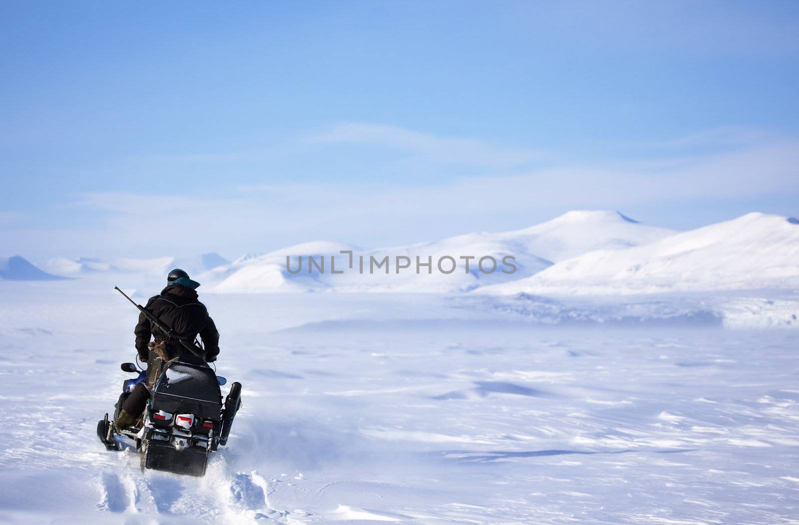 Winter Snowmobile Landscape by leaf