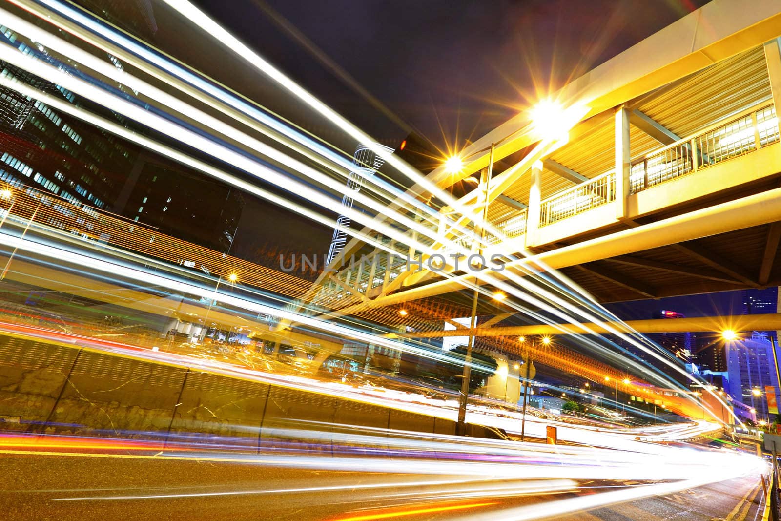 traffic in city at night