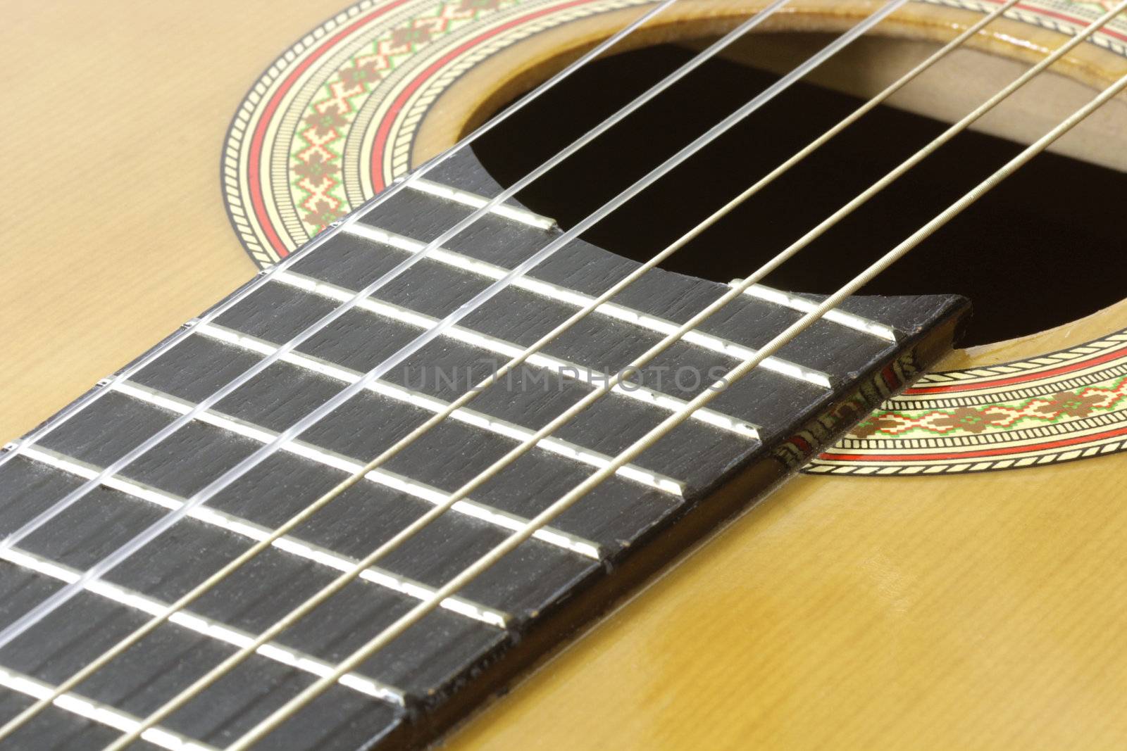 Close-up of a acoustic guitar