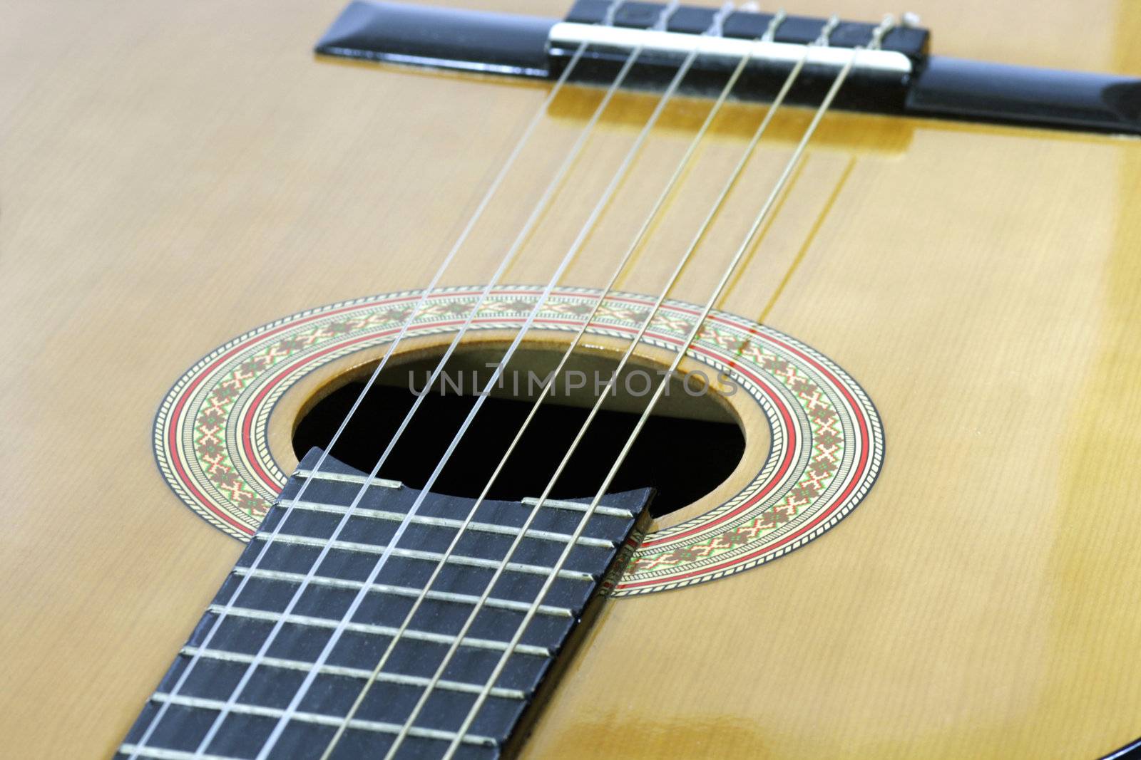 Close-up of a acoustic guitar