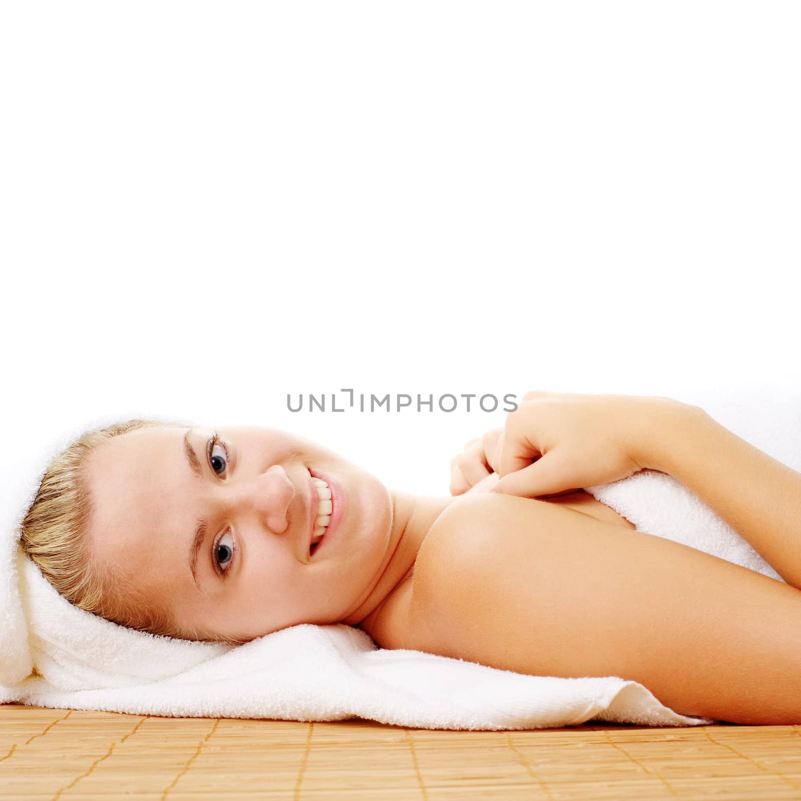 Beautiful Young Spa Woman On White by cardmaverick