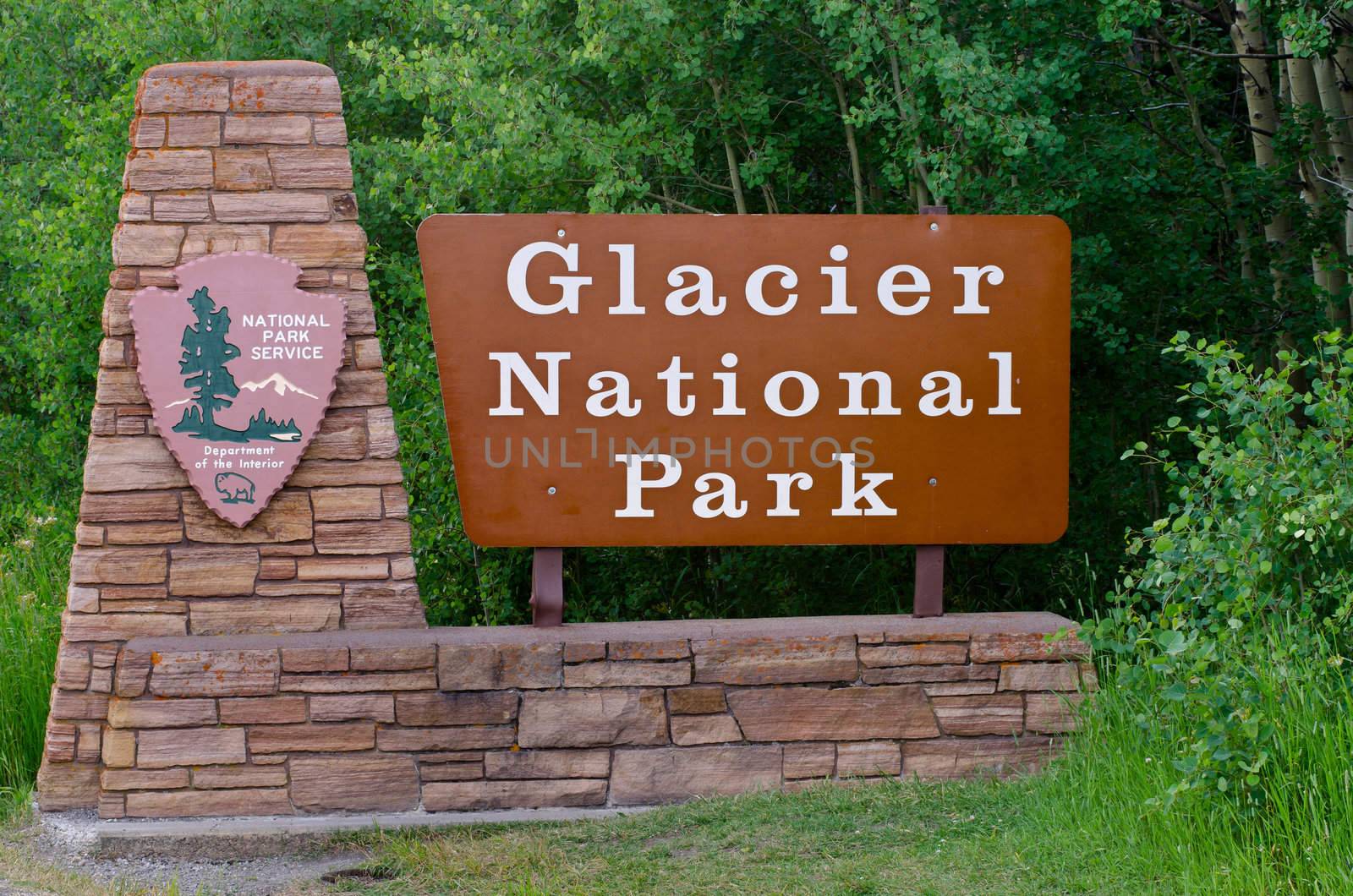 Welcome sign, Glacier National Park, Glacier County, Montana, USA by CharlesBolin