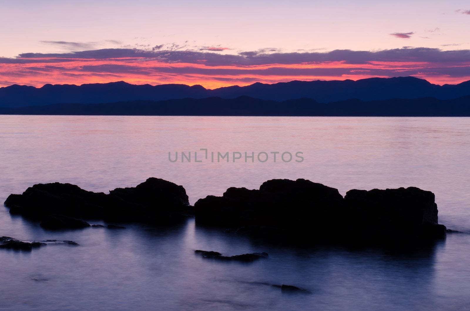 Flathead Lake sunrise, West Shore State Park, Lake County, Montana, USA