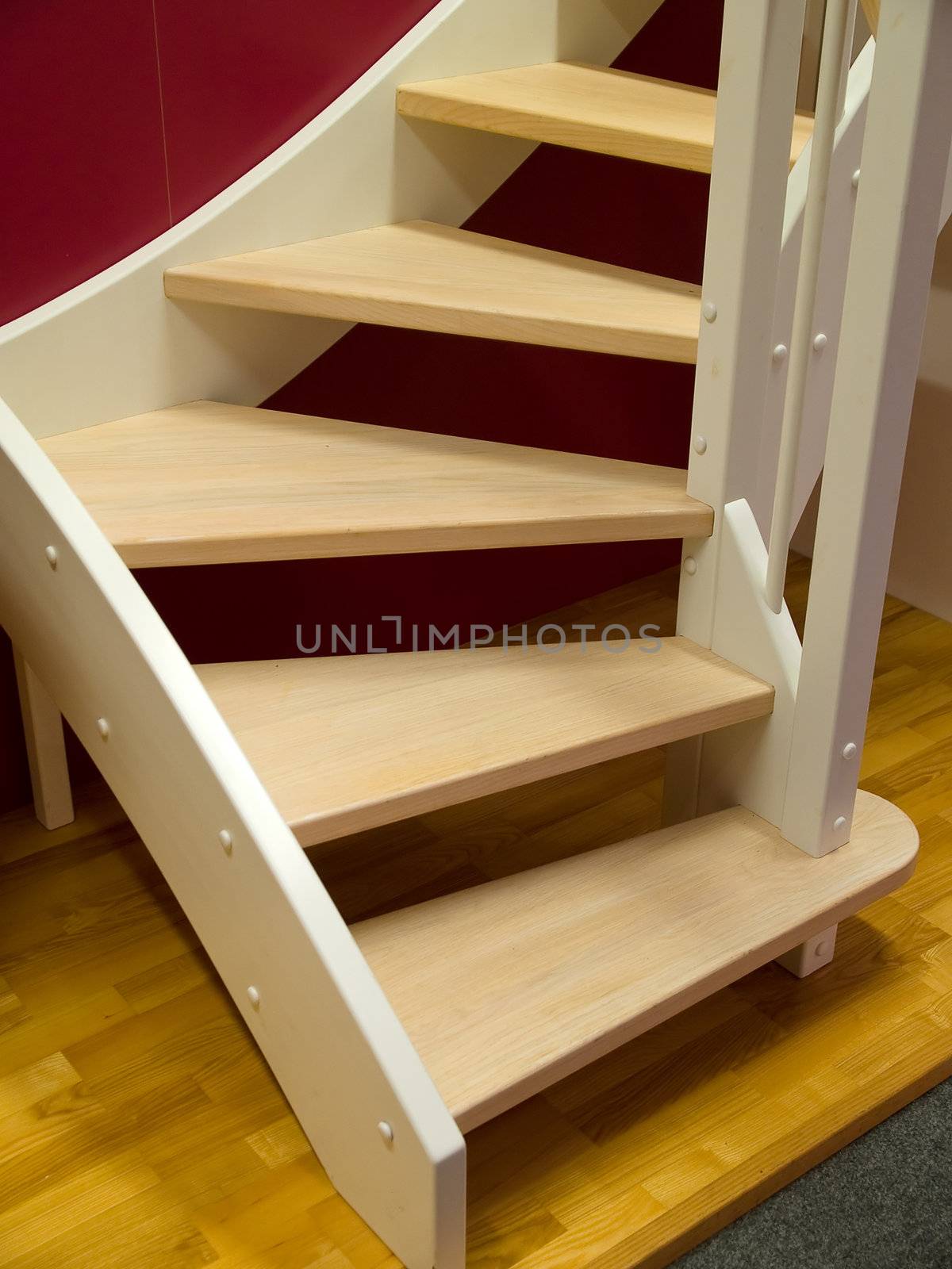 Elegant design wooden stairs staircase in a modern home