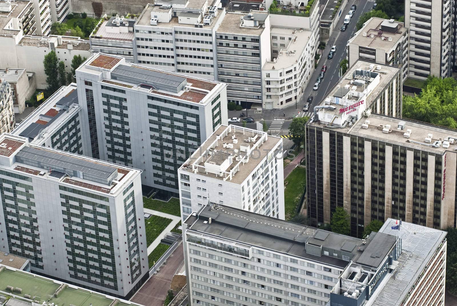 Aerial view from top of Eifell tower