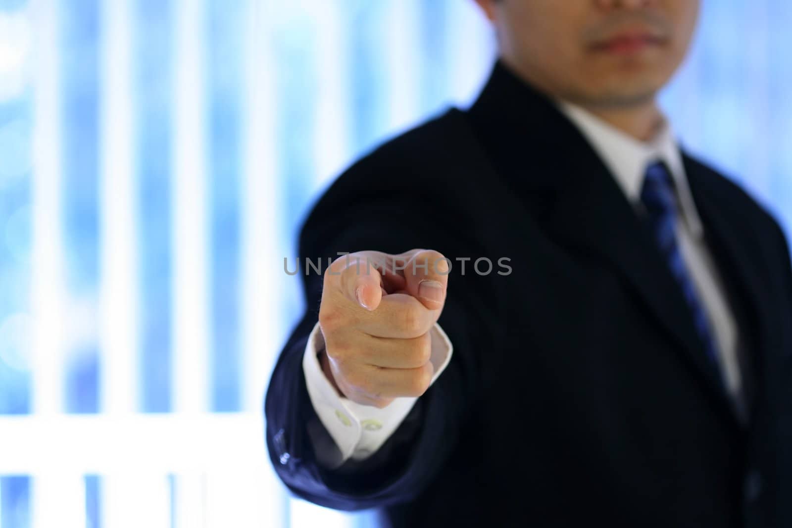 Businessman pointing