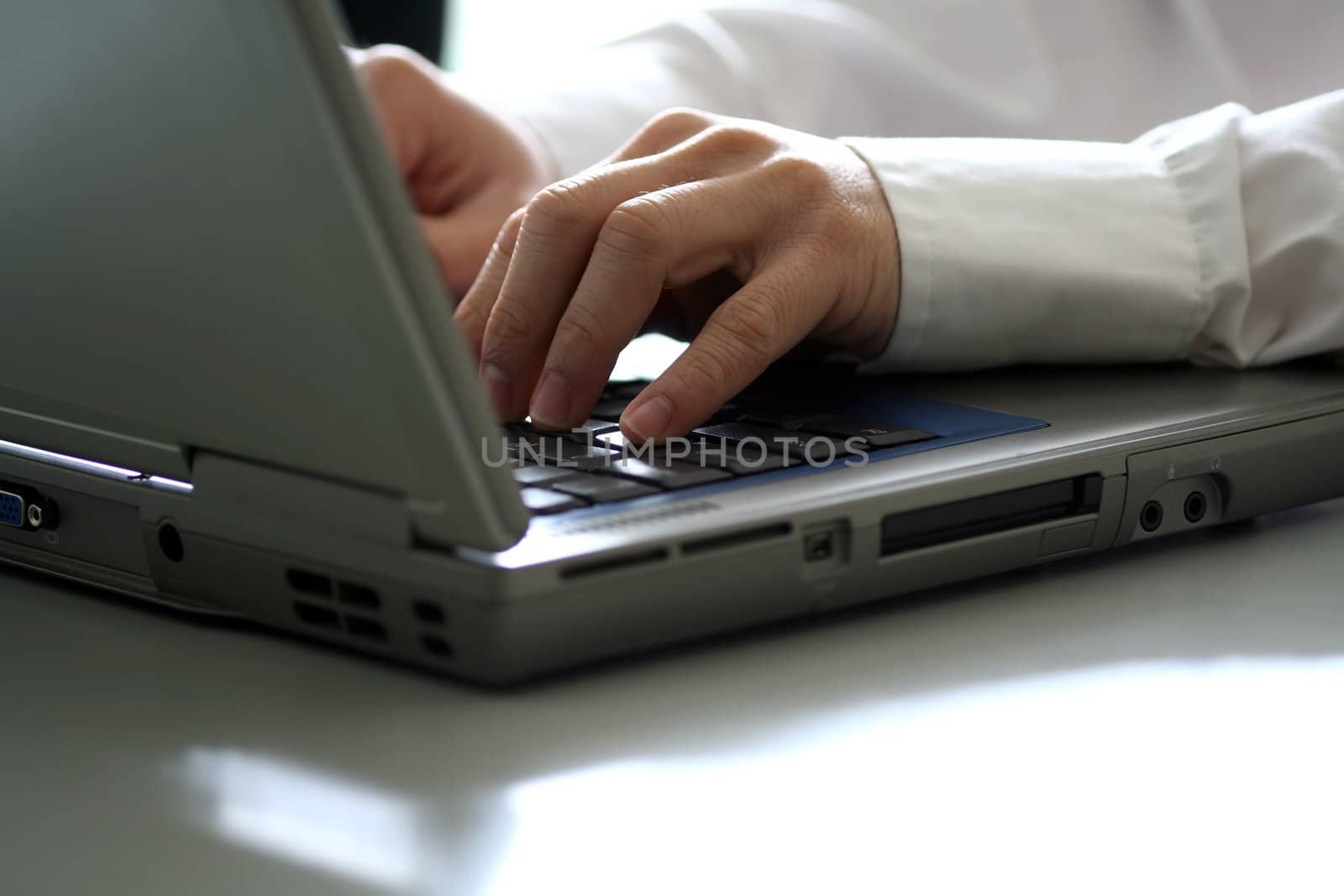 Businessman working on a laptop