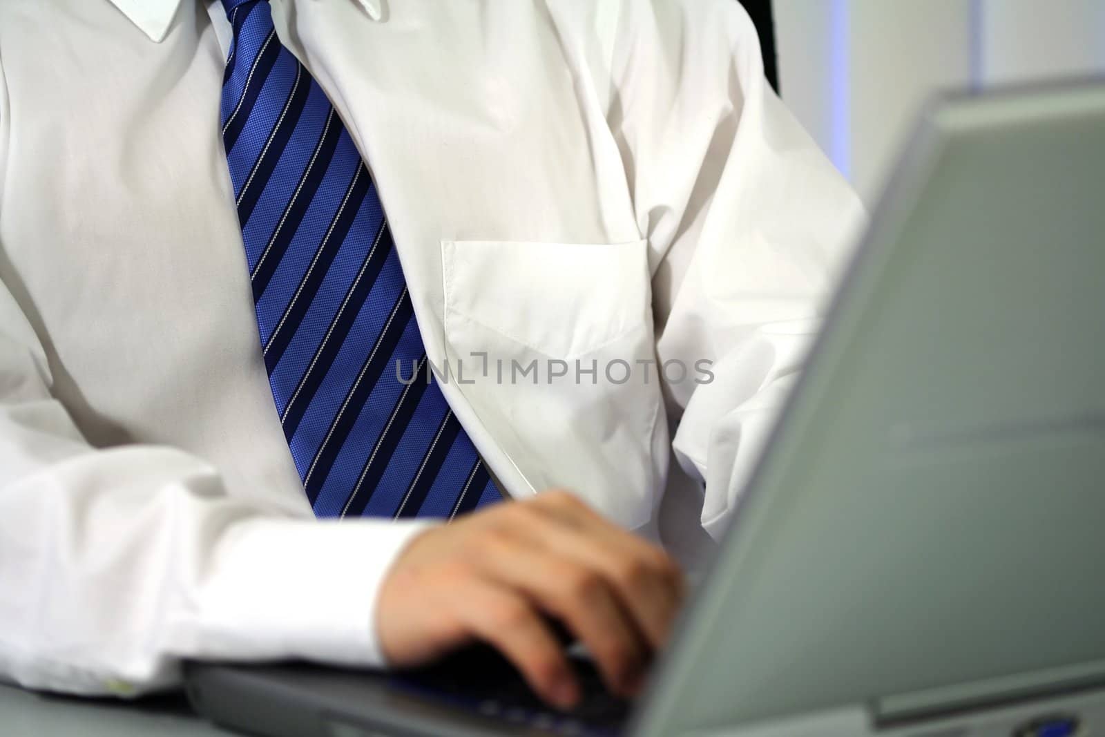 Businessman working on a laptop