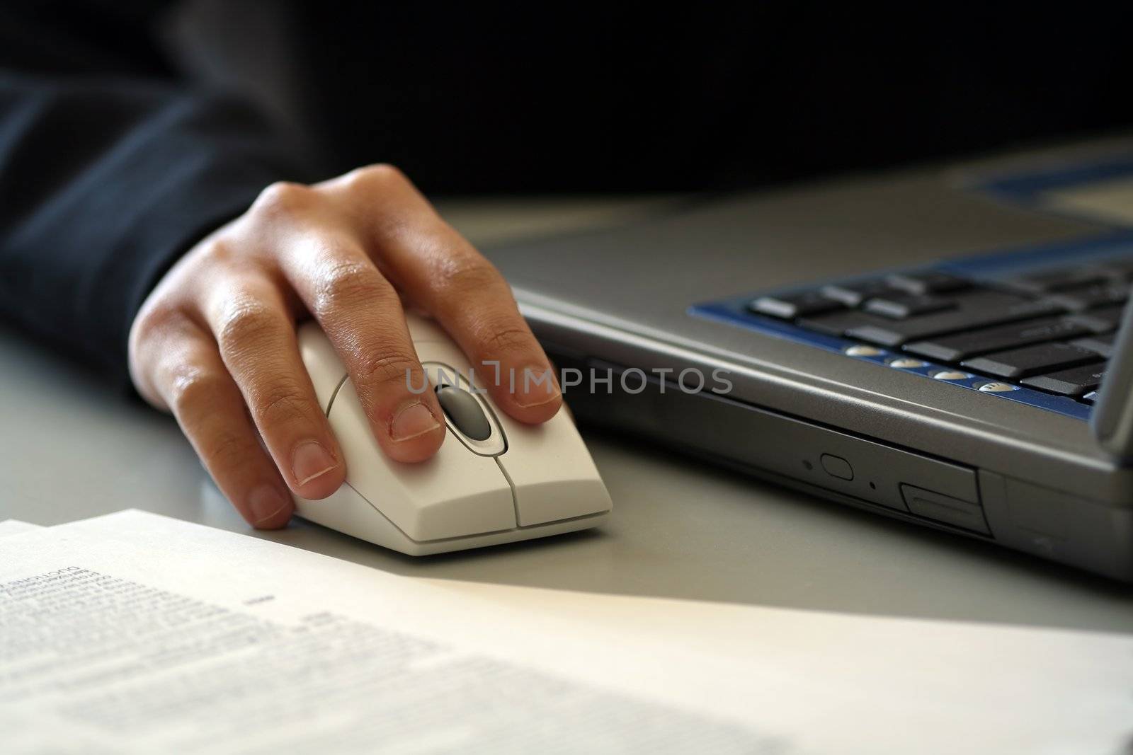 Businessman working on a laptop