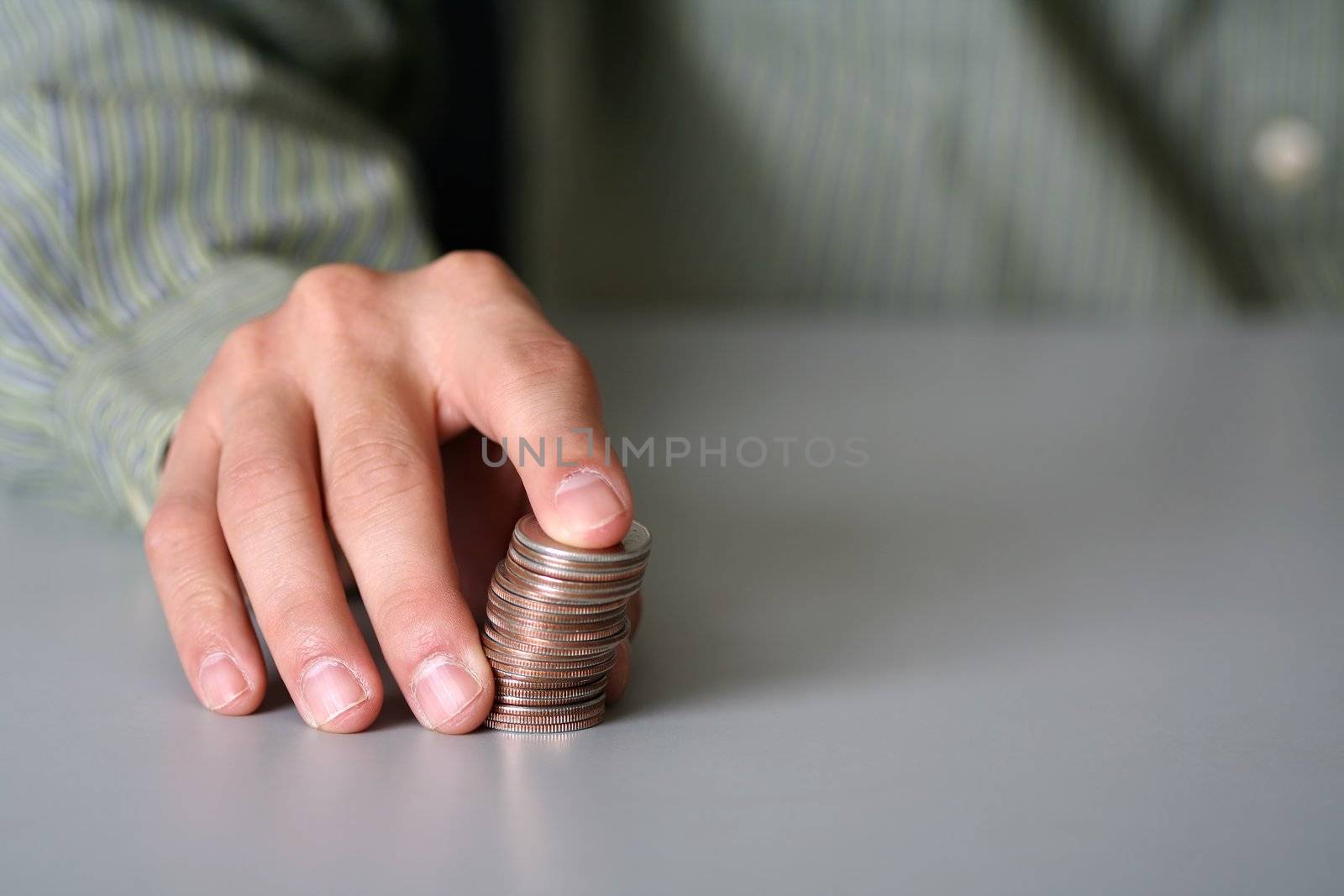 Stacking up quarters, to be used for financial concept