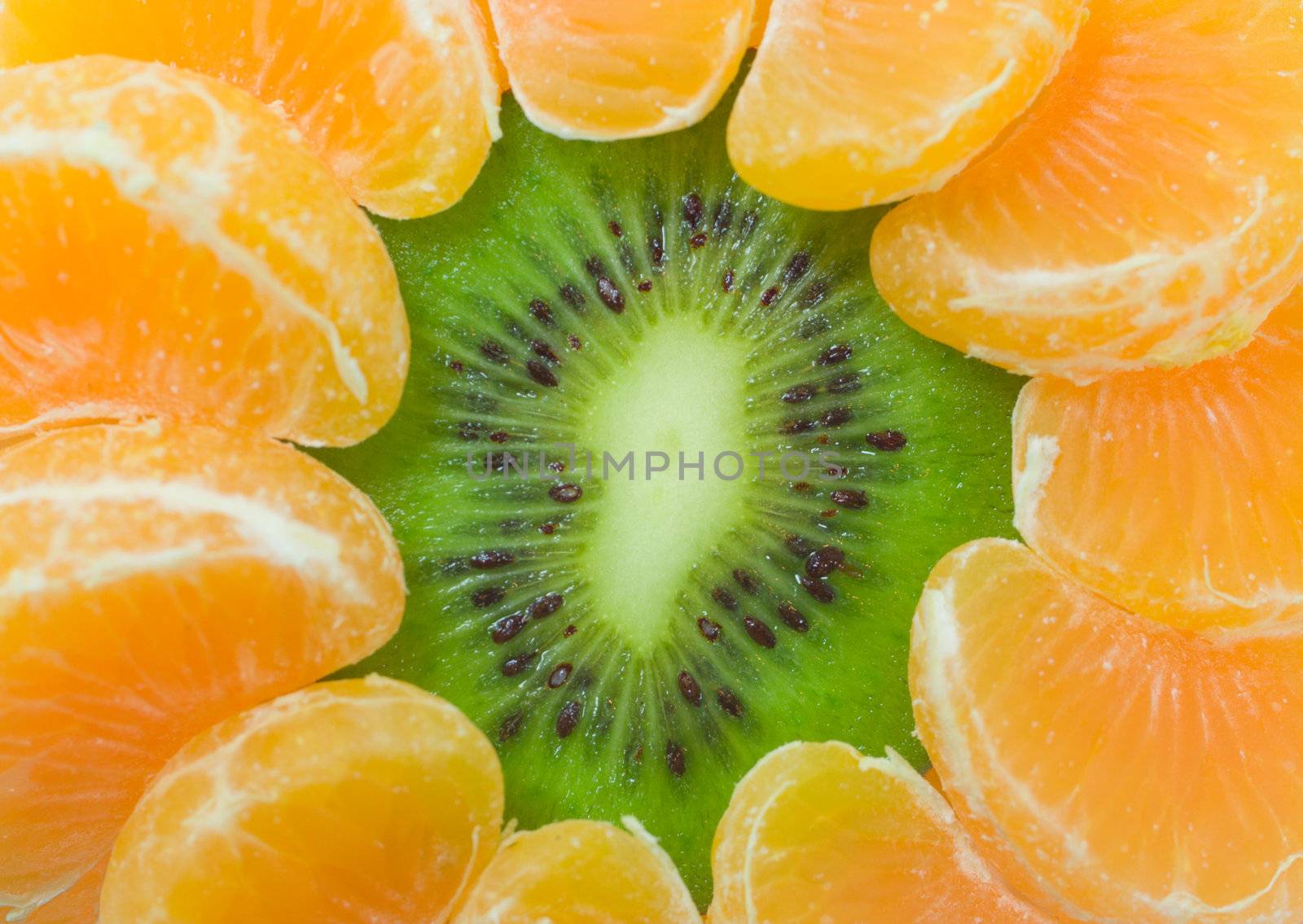 kiwi and tangerine background by Alekcey