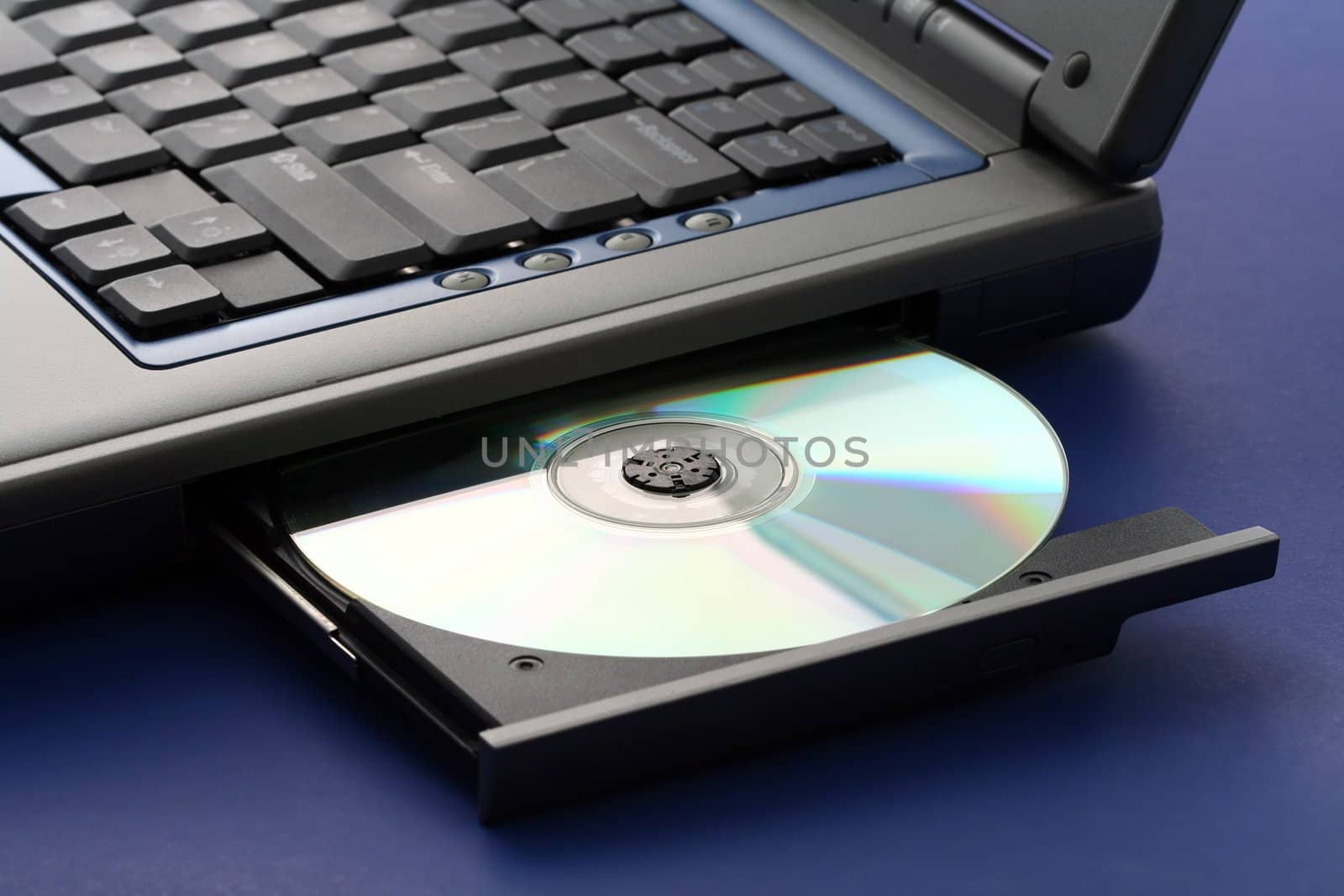 CD ROM tray on a laptop