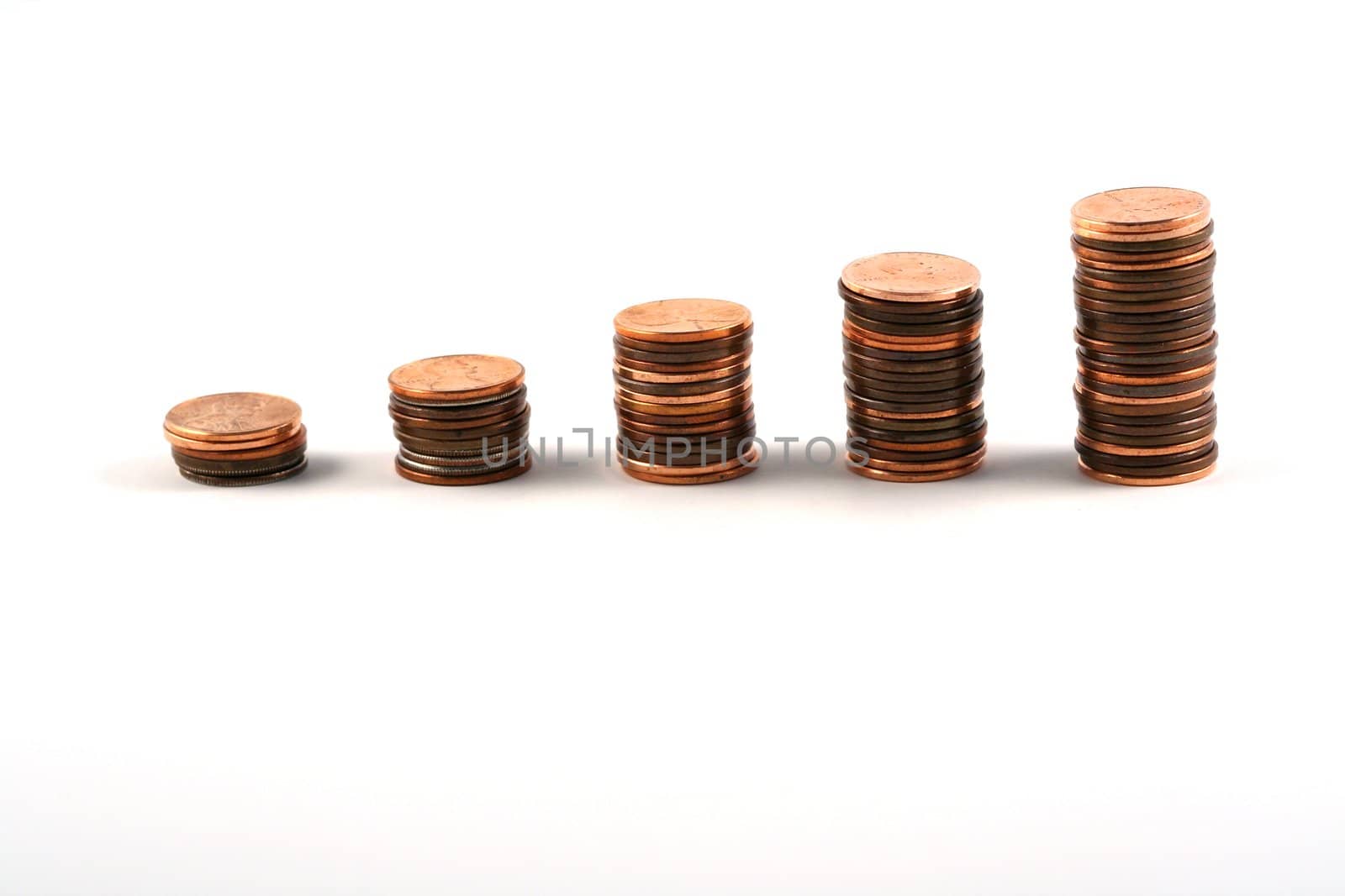 Ladder of coins, business/finance concept
