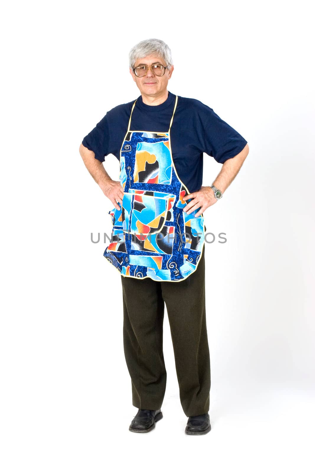 people series: Portarit of aged man in apron