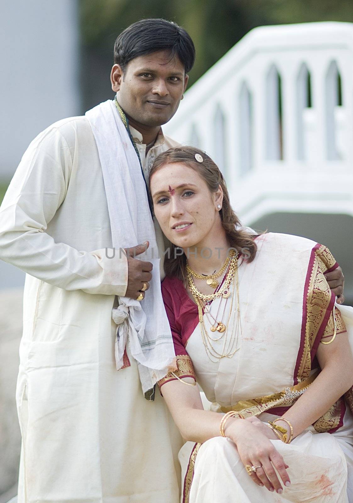 International couple married according to indian traditions