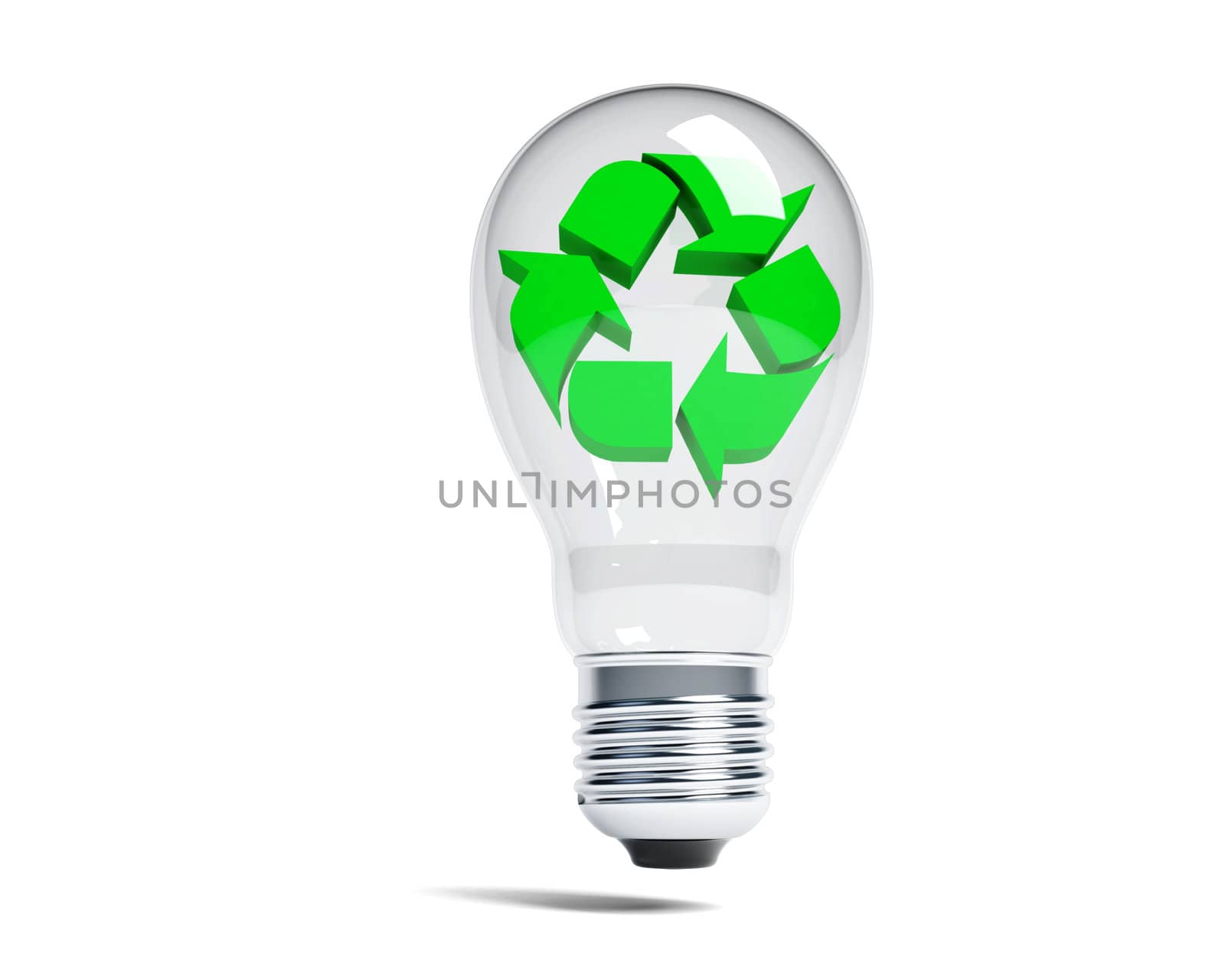a bulb lightwith a recycle sign
