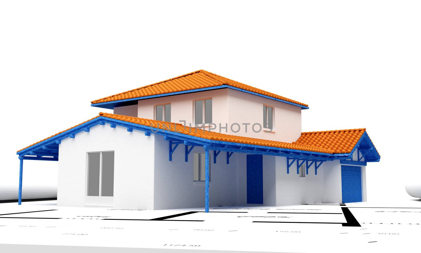 a house a france on a blueprint