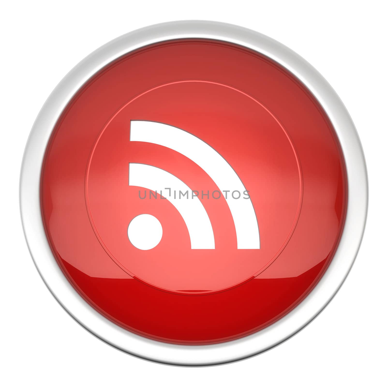 a large red RSS Feeds icon in three d