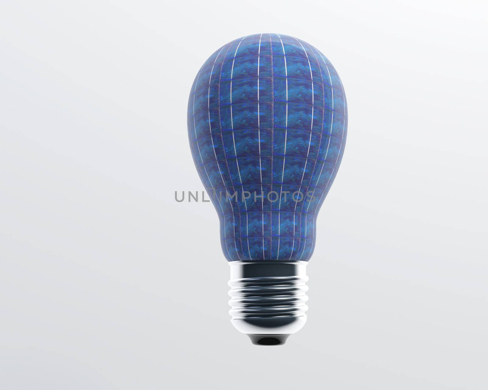 a solar panel light bulb for a new ecology concept