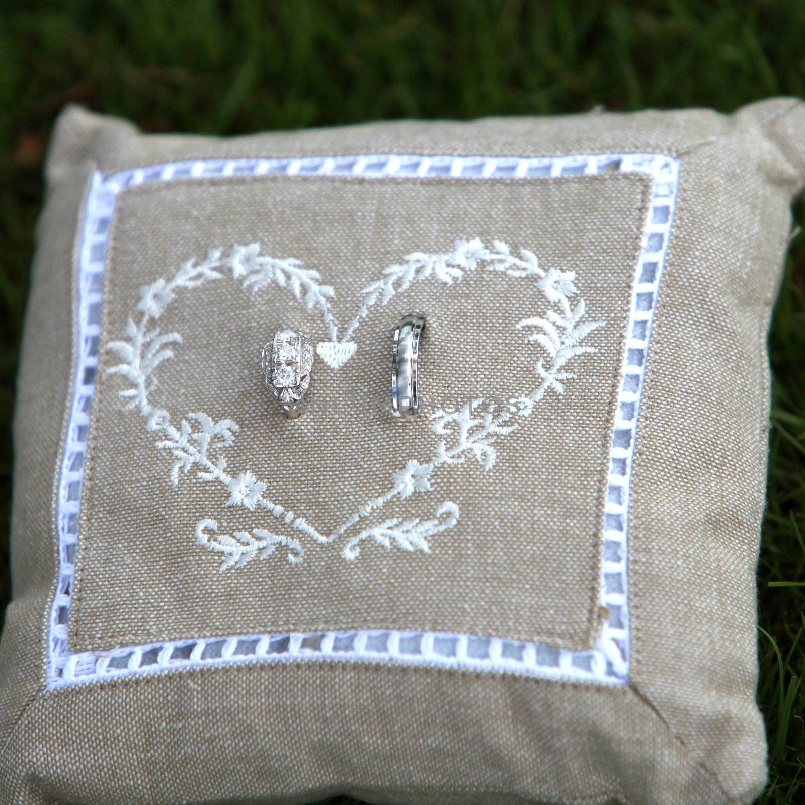 wedding rings on a pillow by Farina6000