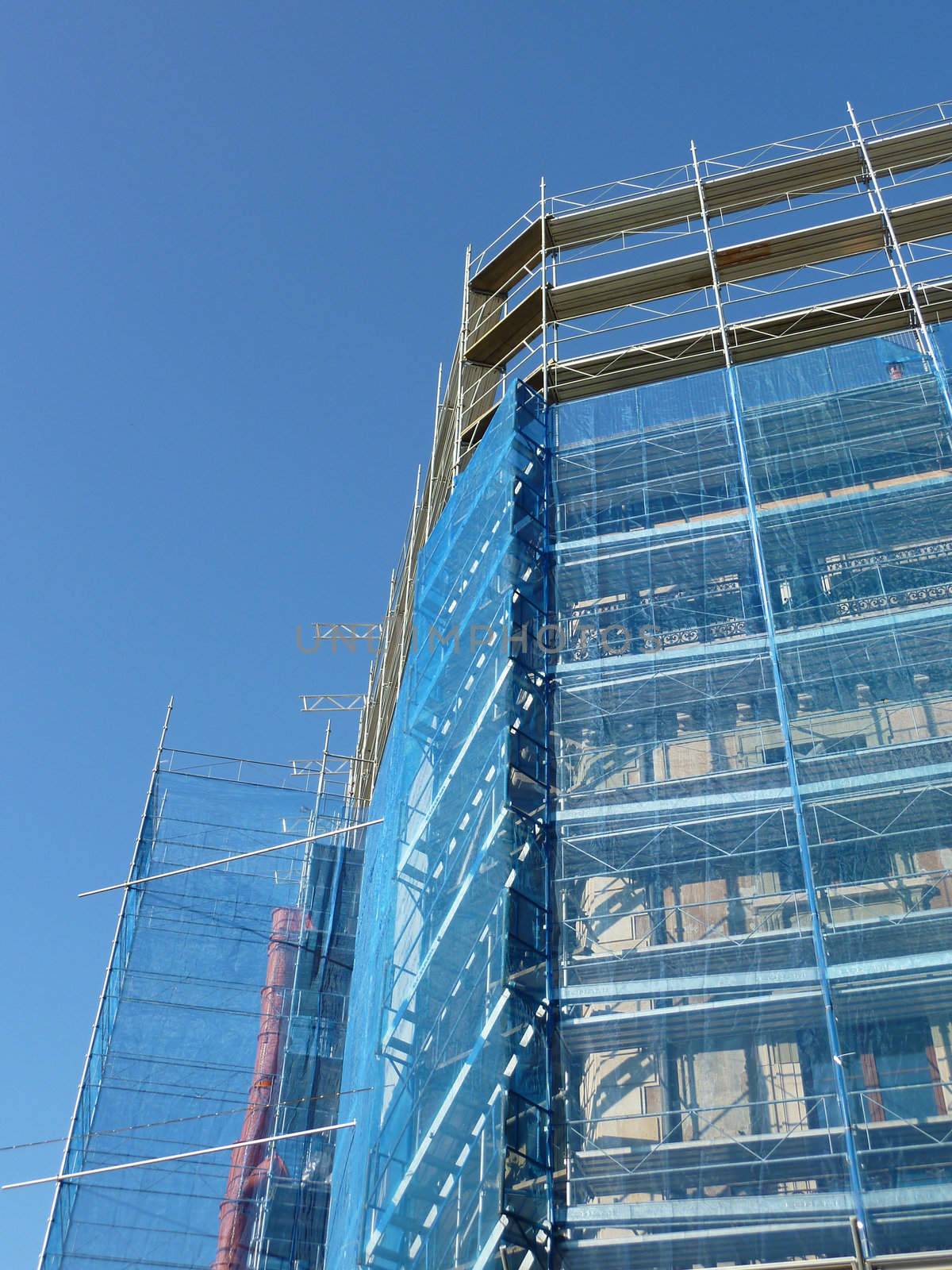Side of a scaffolding by Elenaphotos21