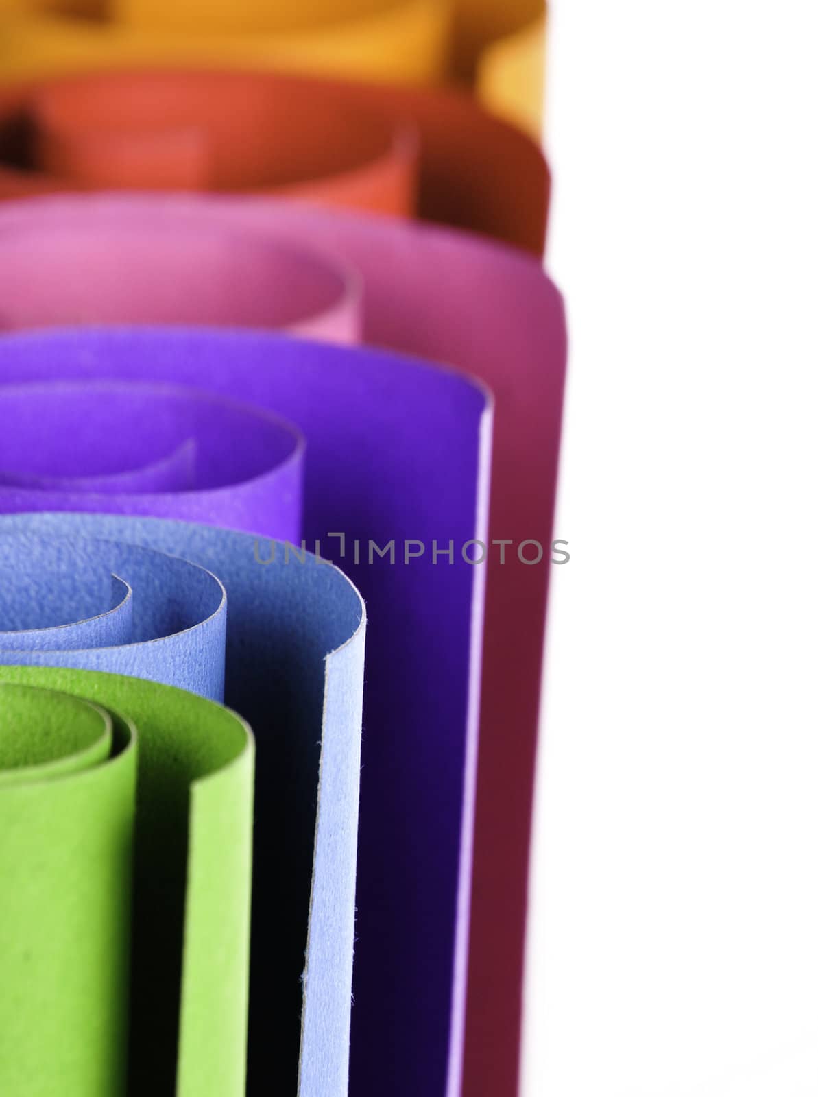Colorful card stock in unique circular shapes  for decorating in the living room