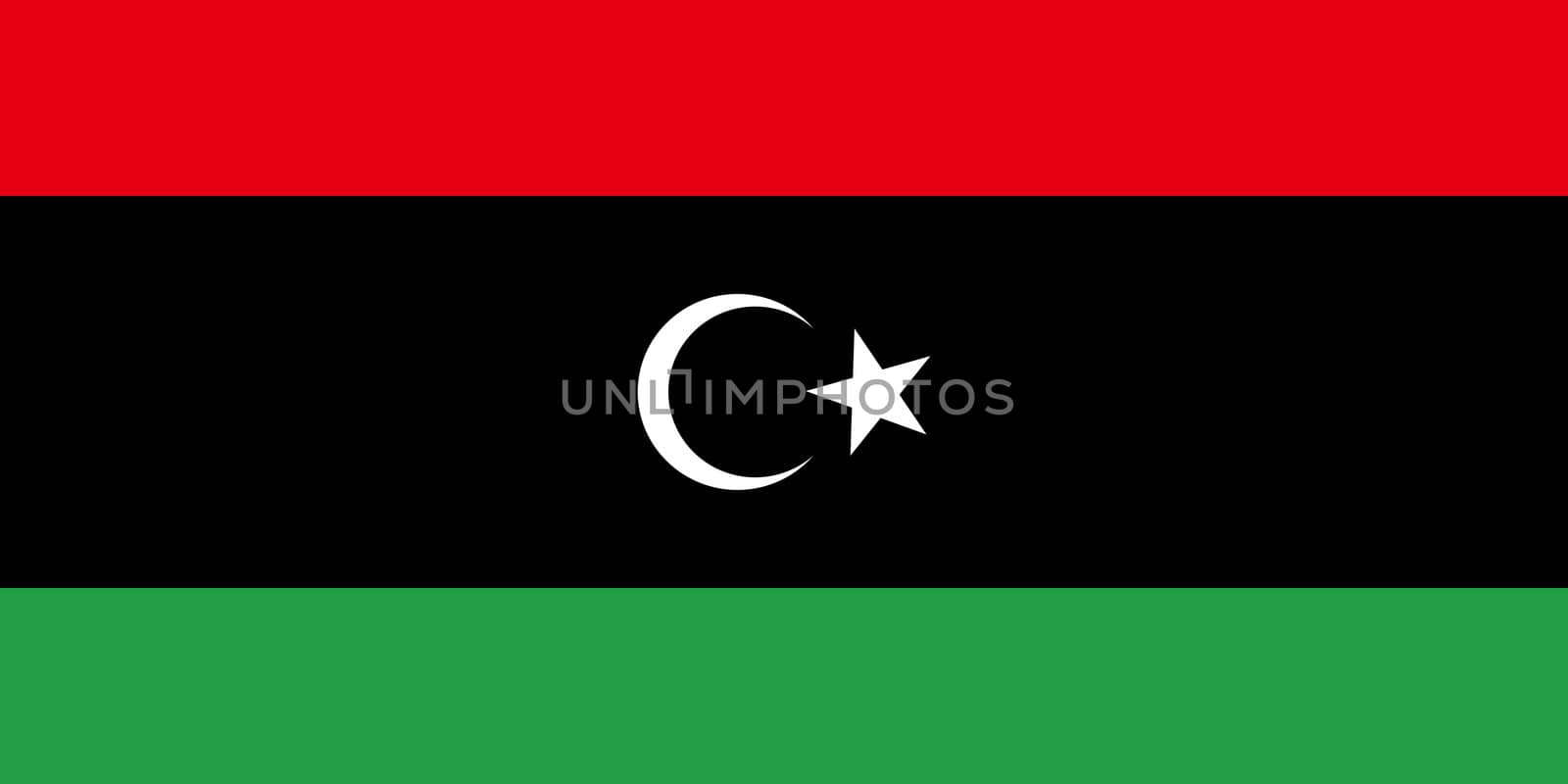 Illustration of the new national flag of Libya