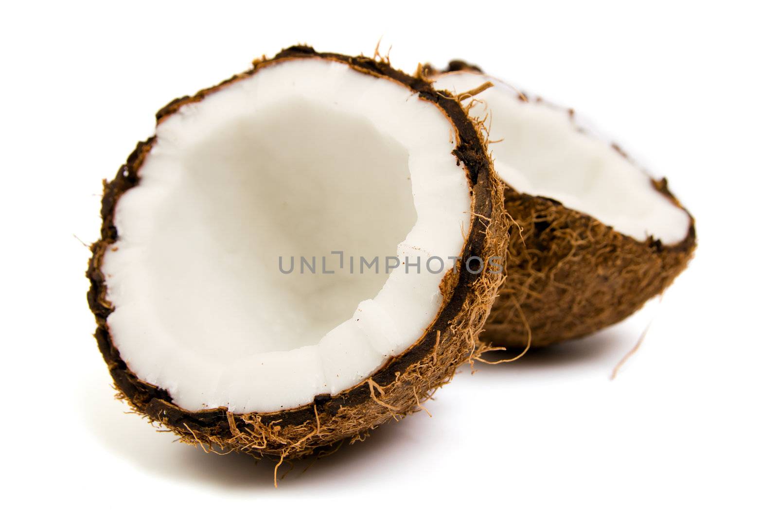 Coconuts isolated on white background by Bedolaga