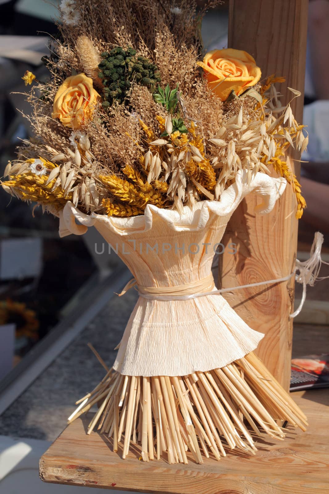 Bouquet of flowers at the street market
