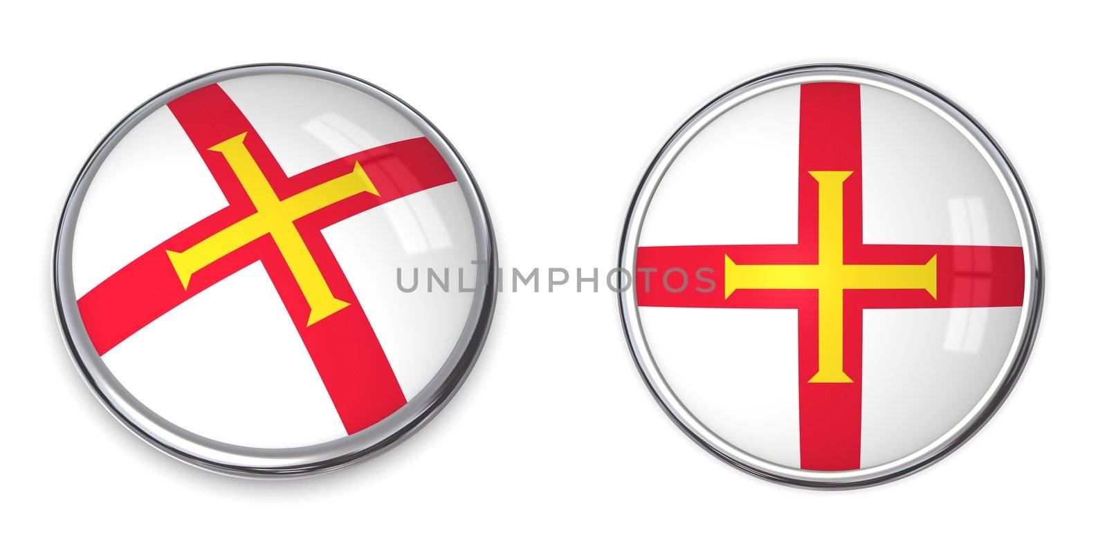 button style banner in 3D of Guernsey