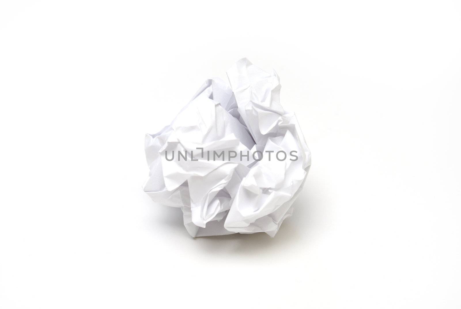 A piece of crumpled paper in the form of a ball.