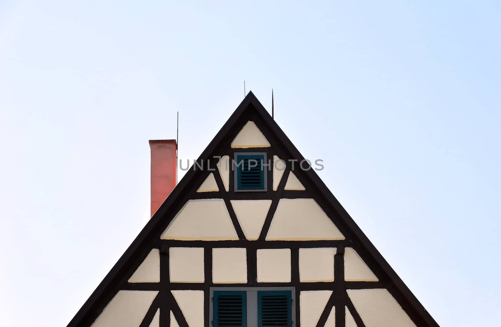 Shot of the gable of an old timbered house in south west 'Germany